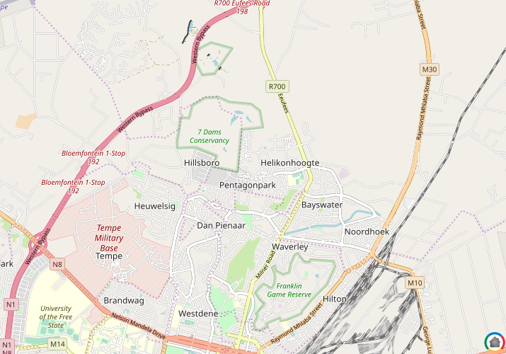 Map location of Pentagon Park 